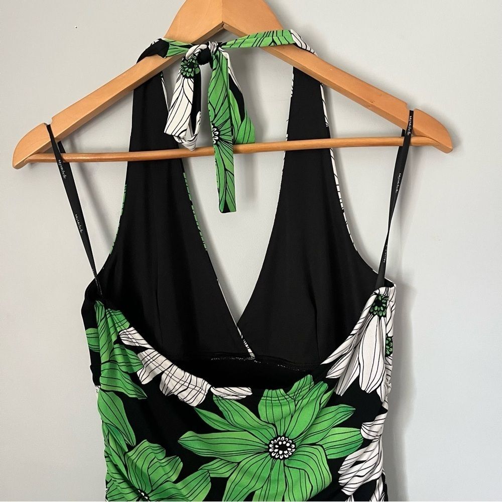 My Michelle Y2K Vintage Daisy Floral Sleeveless Halter Neck Midi Dress Sz Large - Picture 13 of 16